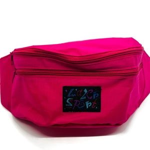 Vintage 80s 90's Lazer Sport Double Zipper Hot Pink Fanny Pack
